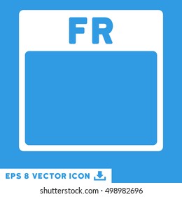 Friday Calendar Page icon. Vector EPS illustration style is flat iconic symbol, white color.