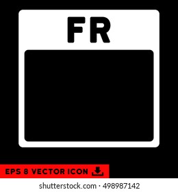 Friday Calendar Page icon. Vector EPS illustration style is flat iconic symbol, white color.