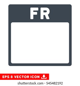 Friday Calendar Page icon. Vector EPS illustration style is flat iconic symbol, smooth blue color.