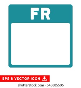 Friday Calendar Page icon. Vector EPS illustration style is flat iconic symbol, soft blue color.