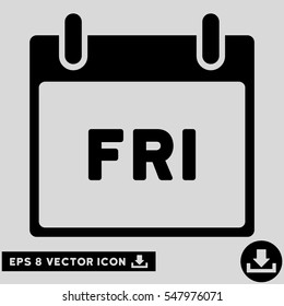 Friday Calendar Page icon. Vector EPS illustration style is flat iconic symbol, black color.
