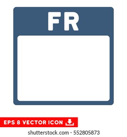 Friday Calendar Page icon. Vector EPS illustration style is flat iconic symbol, blue color.