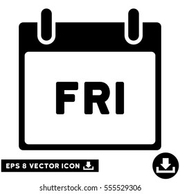 Friday Calendar Page icon. Vector EPS illustration style is flat iconic symbol, black color.