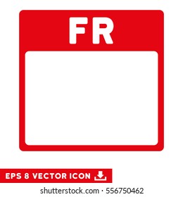 Friday Calendar Page icon. Vector EPS illustration style is flat iconic symbol, red color.