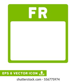 Friday Calendar Page icon. Vector EPS illustration style is flat iconic symbol, eco green color.
