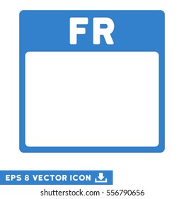 Friday Calendar Page icon. Vector EPS illustration style is flat iconic symbol, cobalt color.