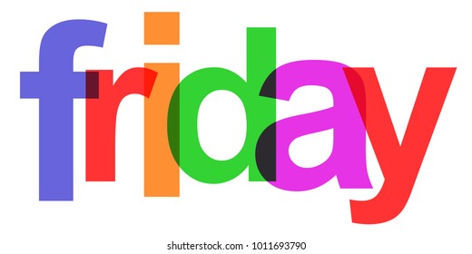 Friday colorful day of the week – stock vector