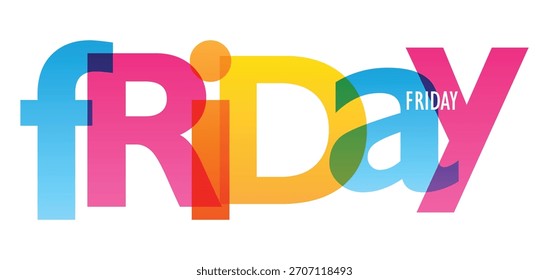 VIERNES colorido Anuncio de tipografía de Vector