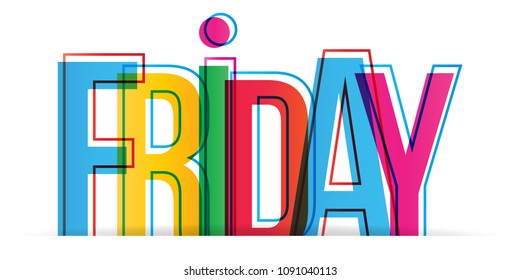 Friday Colorful Word Vector Banner Stock Vector (Royalty Free ...