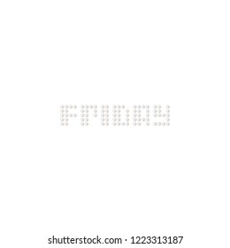 Friday, day of week concept design template. Friday word white pearl sticker template. Vector illustration