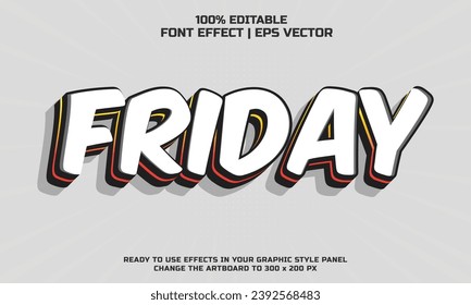 Friday editable vector text style effect.