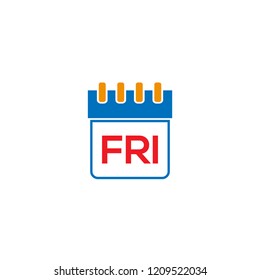 Friday flat calendar icon for mobile app