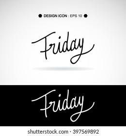"Friday" Hand written 2 great for any use. Vector EPS10.