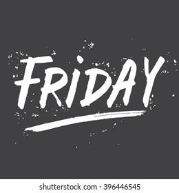 Friday Handdrawn Lettering Unique Typography Poster Stock Vector ...