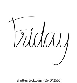 Friday Handwriting isolated on white