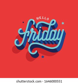 friday lettering vector illustration calligraphy