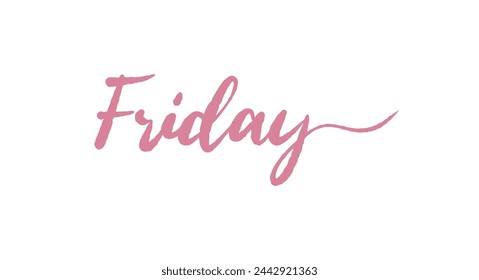 Friday - lettering vector isolated on white background