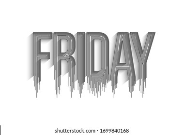 Friday line art Text shopping poster vector illustration Design.