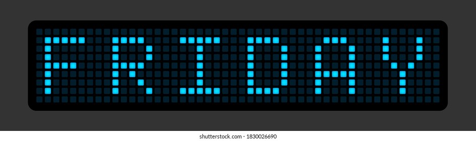 Freitag. Der Name des Wochentags auf dem leuchtenden elektrischen Board. Vektorgrafik.