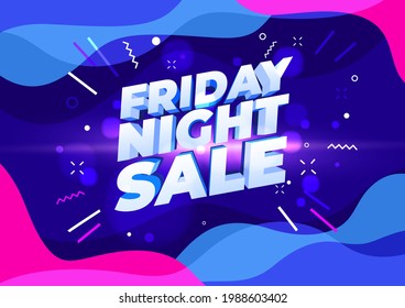 Friday Night Sale Banner. Sale Banner Template Design.