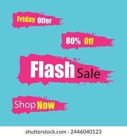 Friday Offer 80% Off . Flash Sale Special Offer In Sky Blue Color Theme. Limited Time Offer. Best Template, brochure, and banner design for Social Media And Corporate Companies. EPS Editable File.