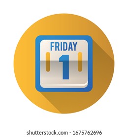 friday one calendar block style icon vector illustration design