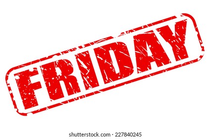 Friday red stamp text on white
