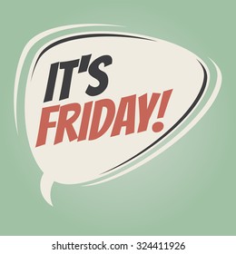 it's friday retro speech bubble