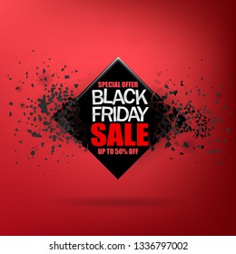 Friday Sale Abstract Background. Vector Banner with explosion effect.