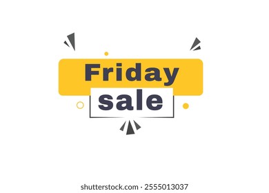 Friday sale banner, sign icon tag flat style word concept vector. Design for web, announcement. 