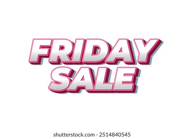 Viernes de venta. Diseño de efecto de texto en 3D con un color llamativo