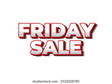 Friday sale. Text effect design in 3D look with eye catching color