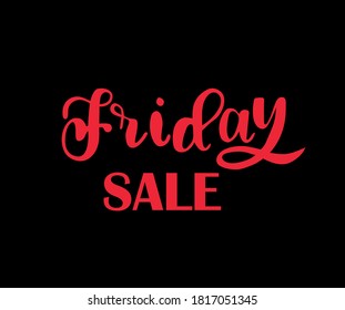 Friday sale text, vector hand drawn