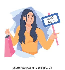 Friday sale trendy flat illustration 