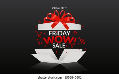 Friday Super Sale,  Horizontal banner, poster, header website. vector illustration