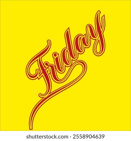 Friday Text with yellow Background