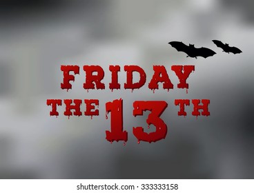 Friday the thirteenth poster with fog texture on background. Vector illustration
