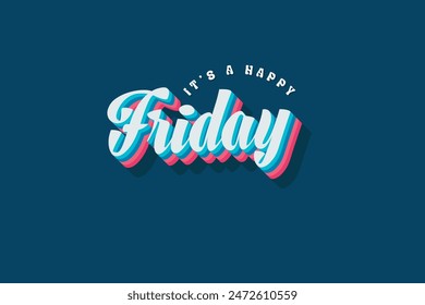 Friday typography editable colour effect template in 3d shadow style. Suitable for brand, business logo or calendar design. Eps 10 vector.