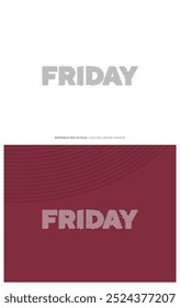Friday typography editable colour effect template in line effect style. Suitable for brand, business logo or calendar design. Eps 10 vector.