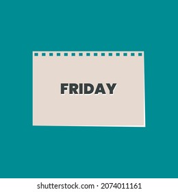 Friday Typography text on calendar background