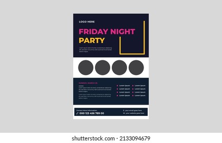 Friday vacations flyer template, Black Friday banner template, happy weekend word concept vector illustration with flyer.