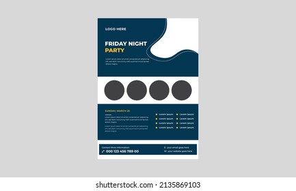 Friday vacations flyer template, Black Friday banner template, happy weekend word concept vector illustration with flyer.