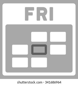 Friday vector icon. Style is bicolor flat symbol, dark gray and white colors, rounded angles, silver background.