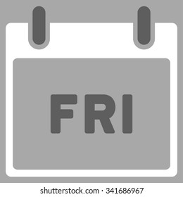 Friday vector icon. Style is bicolor flat symbol, dark gray and white colors, rounded angles, silver background.