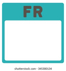 Friday vector icon. Style is bicolor flat symbol, grey and cyan colors, rounded angles, white background.