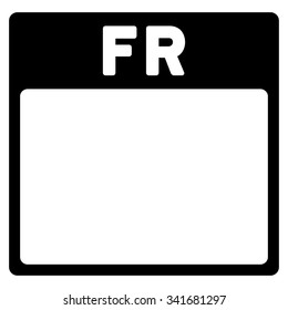 Friday vector icon. Style is flat symbol, black color, rounded angles, white background.