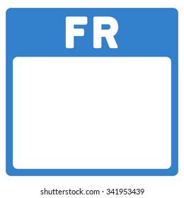 Friday vector icon. Style is flat symbol, cobalt color, rounded angles, white background.
