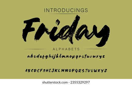 Friday Vector Illustration Grunge Horror Typographie. Hand Made Brush Font.