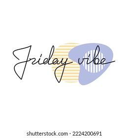 Vector de letras manuscritas de Viernes. Caligrafía moderna, elemento de diseño de texto para impresión, banner, afiche de arte de pared, tarjeta.