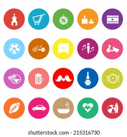 Friday and weekend flat icons on white background, stock vector